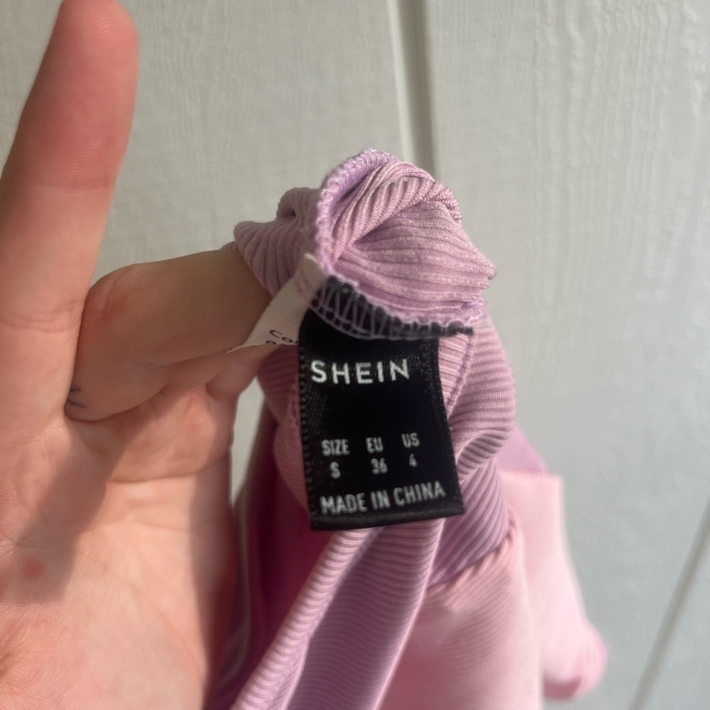 SHEIN Pink and Purple Asymmetrical Crop Tank Top - Picture 3 of 3